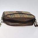 Burberrys Nova Check Shoulder Bag Canvas Beige Gold Auth BA1424-6