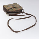 Burberrys Nova Check Shoulder Bag Canvas Beige Gold Auth BA1424-7