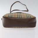 Burberrys Nova Check Shoulder Bag Canvas Beige Gold Auth BA1424-5