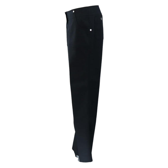 CHANEL Pants Rayon Black CC Auth BA14244V