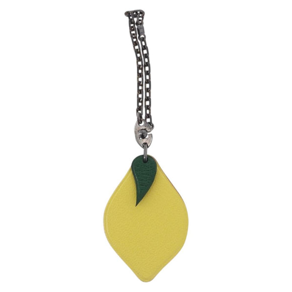 HERMES Lemon Charm Leather Yellow Auth BA14245M