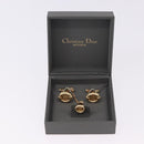 Christian Dior Cuffs & Lapel Pin Set Metal Gold Tone Auth BA14246-17