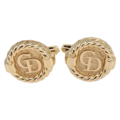 Christian Dior Cuffs & Lapel Pin Set Metal Gold Tone Auth BA14246 - 0