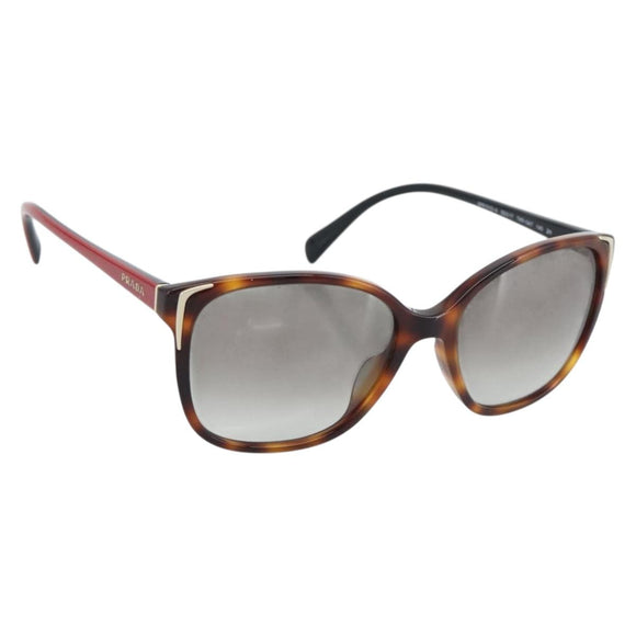 PRADA Tortoise Pattern Sunglasses Plastic Red Gold Auth BA14249