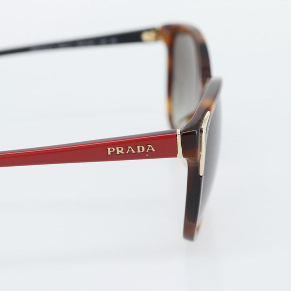 PRADA Tortoise Pattern Sunglasses Plastic Red Gold Auth BA14249