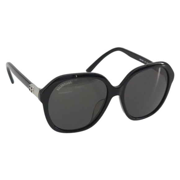 BALENCIAGA Sunglasses Plastic Black Silver Auth BA14252