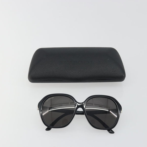 BALENCIAGA Sunglasses Plastic Black Silver Auth BA14252