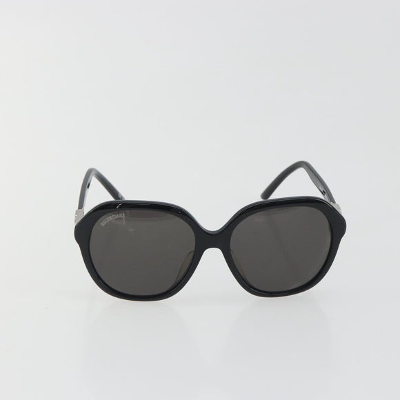 BALENCIAGA Sunglasses Plastic Black Silver Auth BA14252