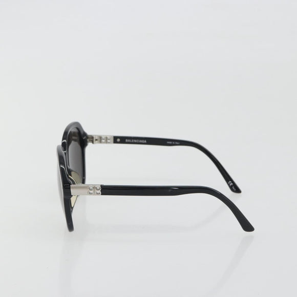 BALENCIAGA Sunglasses Plastic Black Silver Auth BA14252