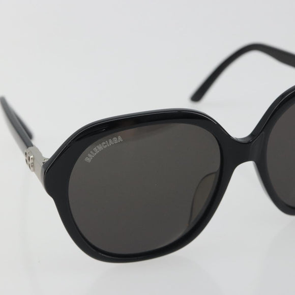 BALENCIAGA Sunglasses Plastic Black Silver Auth BA14252