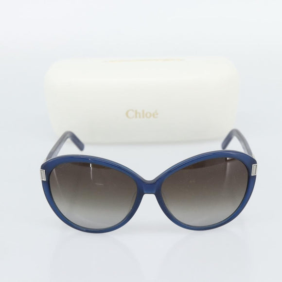 Chloe Sunglasses Plastic Blue Silver Auth BA14255
