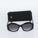 CHANEL Sunglasses Plastic Black CC Auth BA14257M-13
