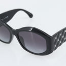 CHANEL Sunglasses Plastic Black CC Auth BA14257M-9