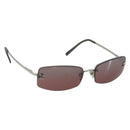 CHANEL Rimless Sunglasses Metal Red Silver CC Auth BA14258M-1