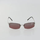 CHANEL Rimless Sunglasses Metal Red Silver CC Auth BA14258M-2