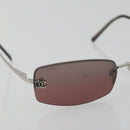 CHANEL Rimless Sunglasses Metal Red Silver CC Auth BA14258M-6