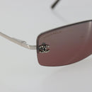 CHANEL Rimless Sunglasses Metal Red Silver CC Auth BA14258M-8