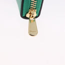 Salvatore Ferragamo Gancini Coin Purse Leather Green Gold Tone Auth BA14262M-8