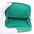 Salvatore Ferragamo Gancini Coin Purse Leather Green Gold Tone Auth BA14262M-9