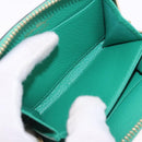 Salvatore Ferragamo Gancini Coin Purse Leather Green Gold Tone Auth BA14262M-10