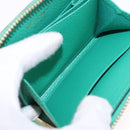 Salvatore Ferragamo Gancini Coin Purse Leather Green Gold Tone Auth BA14262M-18