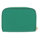 Salvatore Ferragamo Gancini Coin Purse Leather Green Gold Tone Auth BA14262M-2