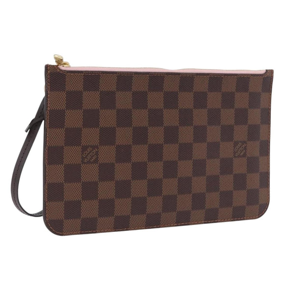 LOUIS VUITTON Damier Ebene Neverfull MM Pouch LV Auth BA14263V