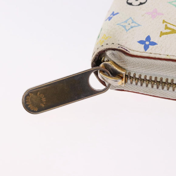 LOUIS VUITTON Monogram Multicolor Zippy Wallet White M60241 LV Auth BA14264