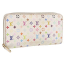 LOUIS VUITTON Monogram Multicolor Zippy Wallet White M60241 LV Auth BA14264-1