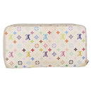 LOUIS VUITTON Monogram Multicolor Zippy Wallet White M60241 LV Auth BA14264-2
