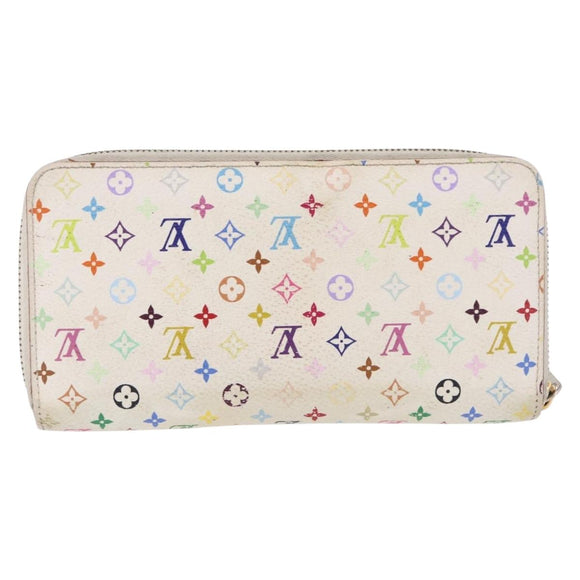 LOUIS VUITTON Monogram Multicolor Zippy Wallet White M60241 LV Auth BA14264