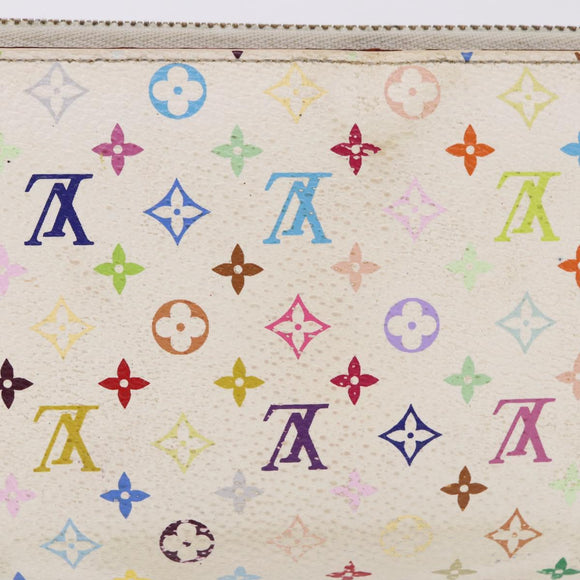LOUIS VUITTON Monogram Multicolor Zippy Wallet White M60241 LV Auth BA14264