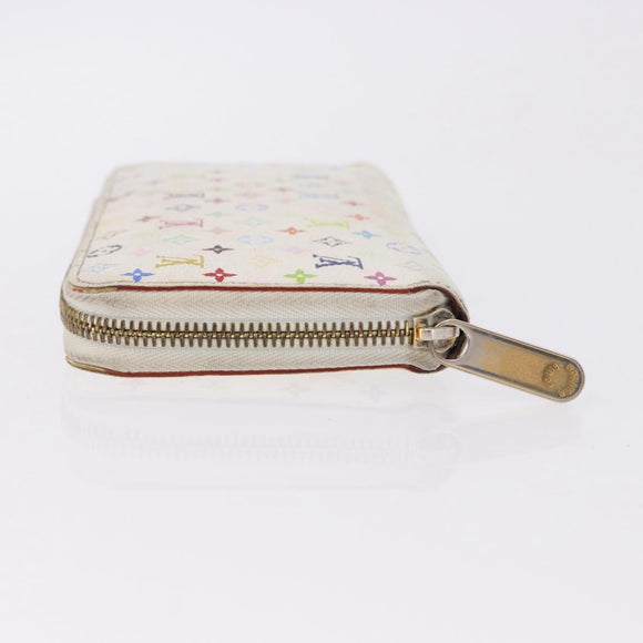 LOUIS VUITTON Monogram Multicolor Zippy Wallet White M60241 LV Auth BA14264