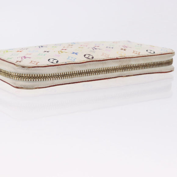 LOUIS VUITTON Monogram Multicolor Zippy Wallet White M60241 LV Auth BA14264