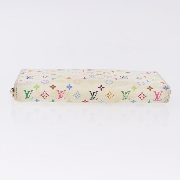 LOUIS VUITTON Monogram Multicolor Zippy Wallet White M60241 LV Auth BA14264
