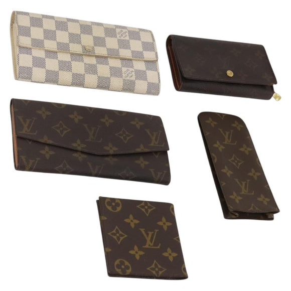 LOUIS VUITTON Monogram Damier Azur Wallet 5 Set LV Auth BA14277