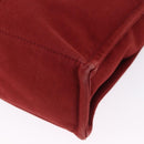 HERMES Fourre Tout MM Hand Bag Canvas Red Silver Auth BA14300-13