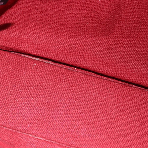 HERMES Fourre Tout MM Hand Bag Canvas Red Silver Auth BA14300