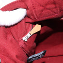 HERMES Fourre Tout MM Hand Bag Canvas Red Silver Auth BA14300-18