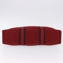 HERMES Fourre Tout MM Hand Bag Canvas Red Silver Auth BA14300-9