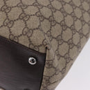 GUCCI GG Supreme Hand Bag PVC Beige Silver 131220 Auth BA14302-16
