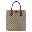 GUCCI GG Supreme Hand Bag PVC Beige Silver 131220 Auth BA14302-13