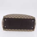 GUCCI GG Supreme Hand Bag PVC Beige Silver 131220 Auth BA14302-5