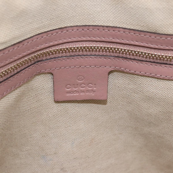 GUCCI Micro GG Canvas Hand Bag Patent leather 2way Pink Gold 309617 Auth BA14304
