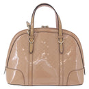 GUCCI Micro GG Canvas Hand Bag Patent leather 2way Pink Gold 309617 Auth BA14304-2