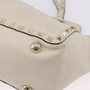 VALENTINO Hand Bag Leather 2way White Gold Auth BA14307-15