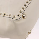 VALENTINO Hand Bag Leather 2way White Gold Auth BA14307-16