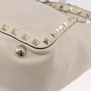 VALENTINO Hand Bag Leather 2way White Gold Auth BA14307-17