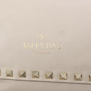 VALENTINO Hand Bag Leather 2way White Gold Auth BA14307-18