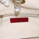 VALENTINO Hand Bag Leather 2way White Gold Auth BA14307-20